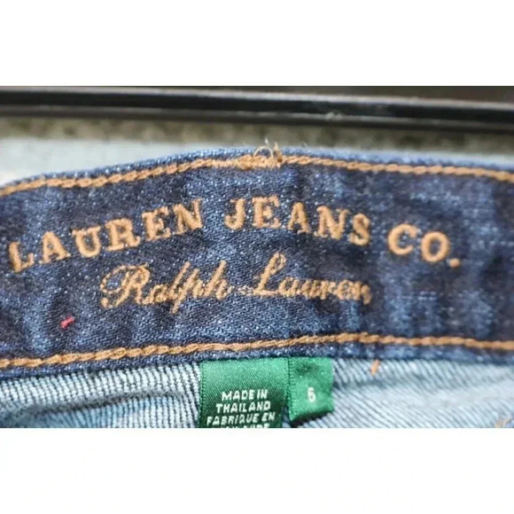 Women's Ralph Lauren Classic Midcalf Blue Jeans-Size 6-Dark Wash - Picture 3 of 6